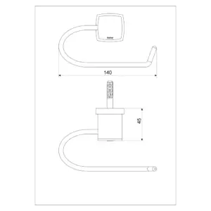 Porta Papel Higiênico Block Preto Meber - Imagem 2