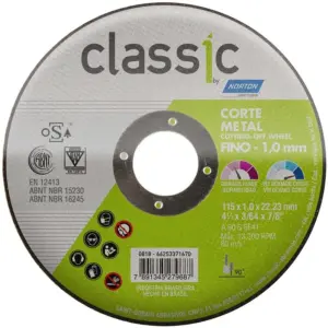 Disco de Corte Classic - 115x1,0x22,23mm - Norton - Imagem 1