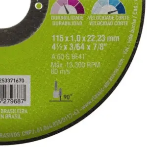 Disco de Corte Classic - 115x1,0x22,23mm - Norton - Imagem 5