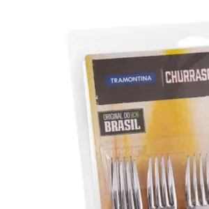 Jogo de Talheres com Lâminas em Aço Inox e Cabos de Madeira Natural Tramontina Churrasco 12 Peças - Imagem 2