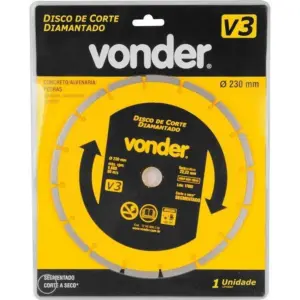 Disco de Corte Diamantado V3 Segmentado 230mm - Vonder - Imagem 1