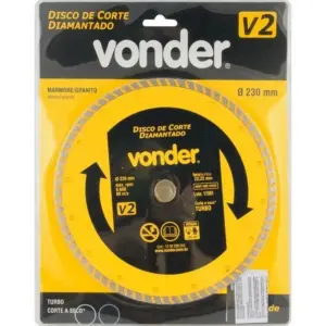Disco de Corte Diamantado V2 Turbo 230mm - Vonder - Imagem 2