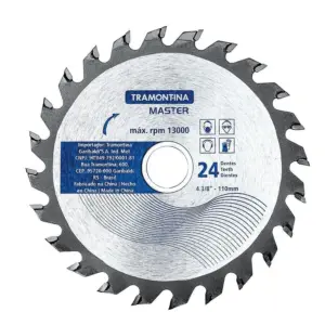 Disco de Corte para Madeira 24 Dentes 4.3/8 - Tramontina - Imagem 1