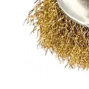 Escova Copo Circular em Aço com Fio Ondulado 50mm Dourada - Imagem 4
