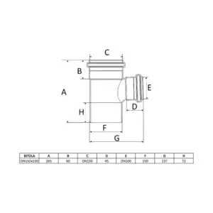 Tê de Redução para Esgoto Pvc 150x100mm Amanco - Imagem 2