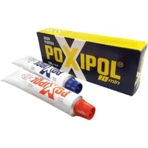 Solda Pástica Epóxi Bicomponente Poxipol Cinza 108gr / 70ml - Imagem 2