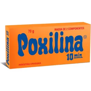 Massa Epóxi de Preenchimento Bicomponente Poxilina 70gr - Imagem 1