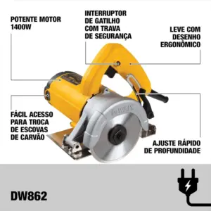 Dewalt Serra Mármore 1400w 13.000 Rpm 220v Dw862 - Imagem 2