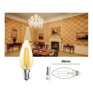 Lâmpada Vintage Filamento Led Vela E14 | 4w | 2400k | 220v - Imagem 2