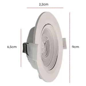 Spot Led Redondo Embutir 5w 6500k 400lm Branco Cristallux - Imagem 4