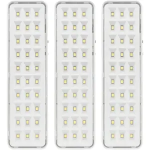 Kit Luminaria Segurimax Emergencia 30 Leds Slim C/3 Unid